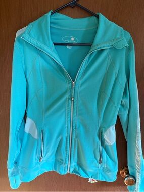 Tangerine Zip-Front Teal Workout Jacket - Women